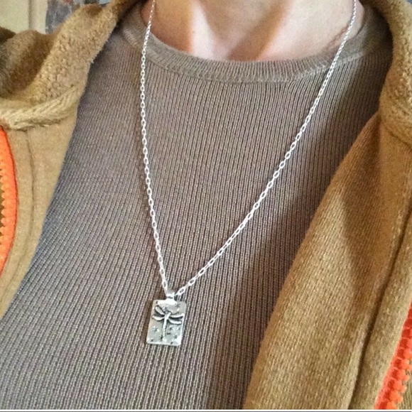 New Boho Silver tone dragonfly pendant Necklace - Picture 4 of 7
